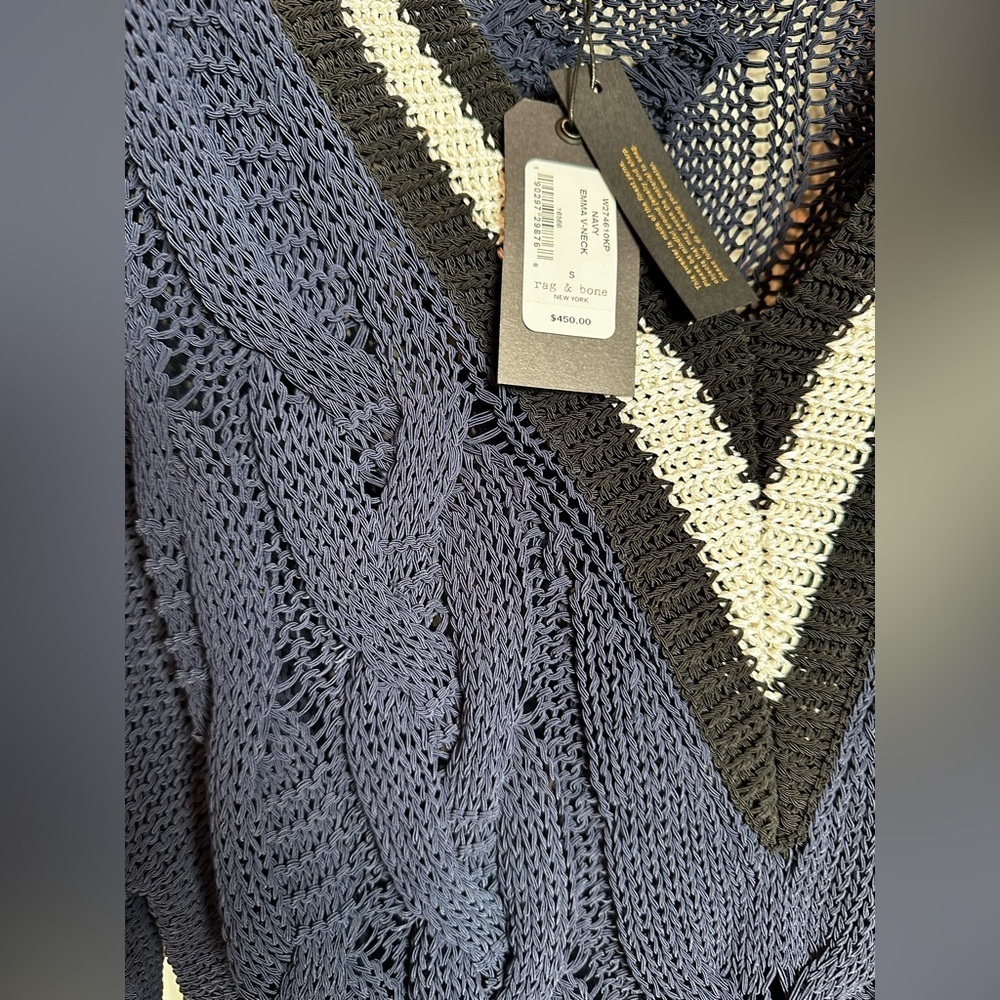 Rag & Bone navy and Black and white Knit Sweater - Picture 6 of 9